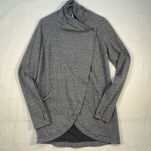 Lululemon Heathered Gray Long Sleeve Thats A Wrap Cardigan Sweater Jacket Size 6